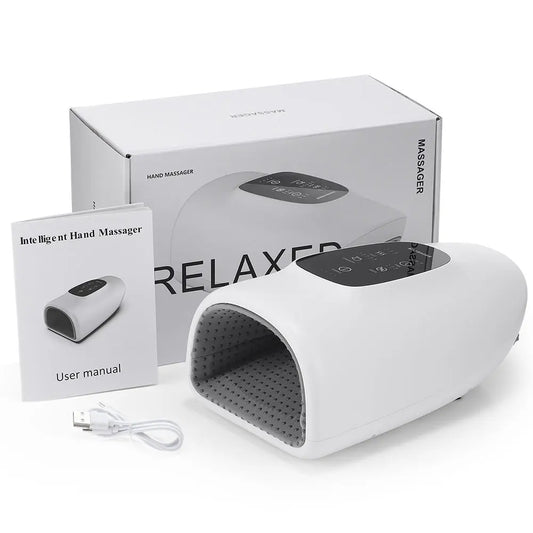 Wireless Hand Massager with Hot Compress for Arthritis Pain Relief and Relaxation