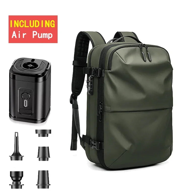 Travel Backpack with Electric Pump, Waterproof Storage, and Laptop Compartment - Expandable Casual Fashion Bag