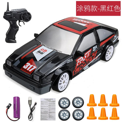 2.4GHz High Speed Drift RC Car 4WD Remote Control AE86 Model GTR Vehicle Racing Car for Children - Christmas Gift