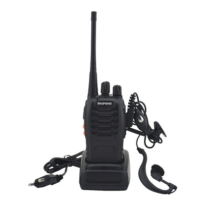 Set of 2 BF-888S UHF Two Way Radios with 16CH Portable Transceiver and Earpiece