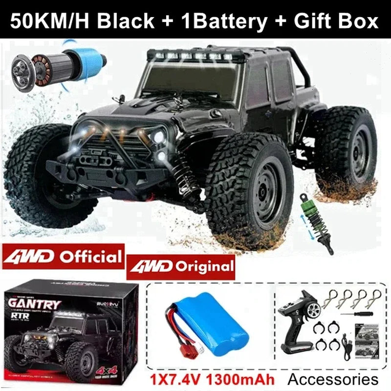 1:16 Scale High Speed RC Car for Off-Road Racing with Brushless Motor, Remote Control, and Drift Capabilities