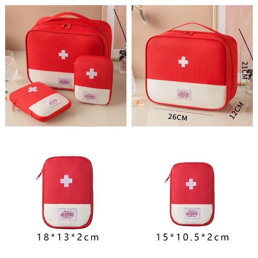 3 Pcs/Set Portable Medical Storage Bag Camping Emergency First Aid Kit Organizer Home Outdoor Travel Bag