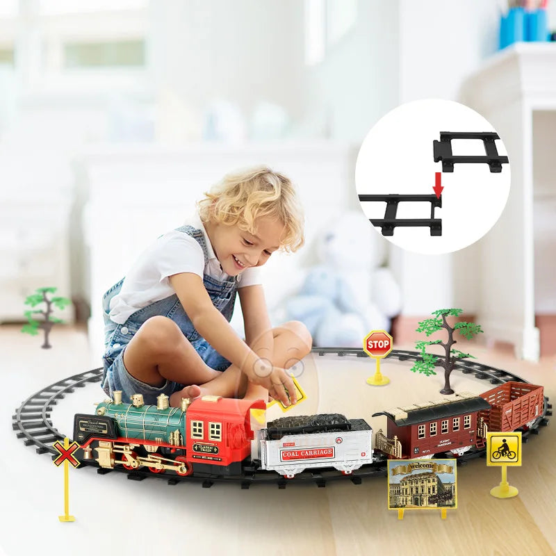 Classical Simulation Electric Railway Set with Remote Control - Educational Toy for Children