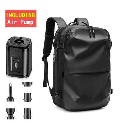 Travel Backpack with Electric Pump, Waterproof Storage, and Laptop Compartment - Expandable Casual Fashion Bag