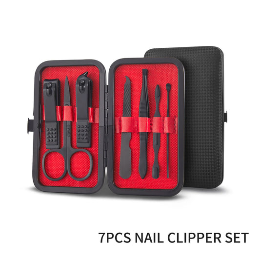 Professional Stainless Steel Manicure and Pedicure Set with Leather Travel Case