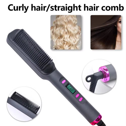 Multifunctional Electric Hot Comb with Negative Ion Technology for Straightening Hair