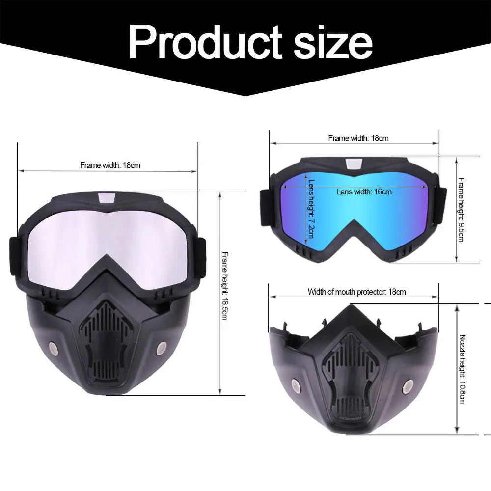 Adjustable Dustproof Motorcycle Goggles with Full Face Protection