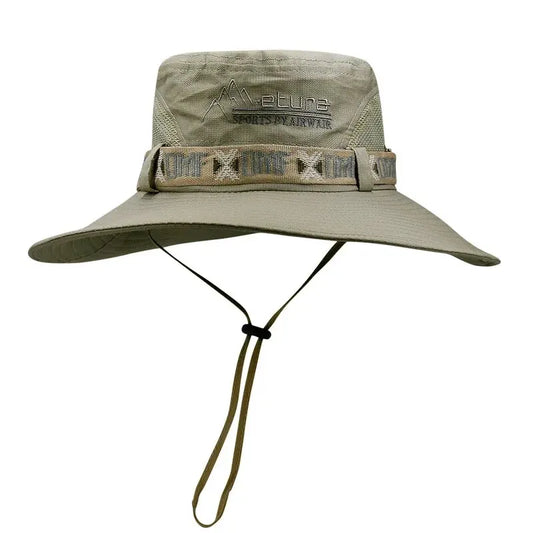 Men's Wide Brim UV Protection Bucket Hat for Outdoor Activities