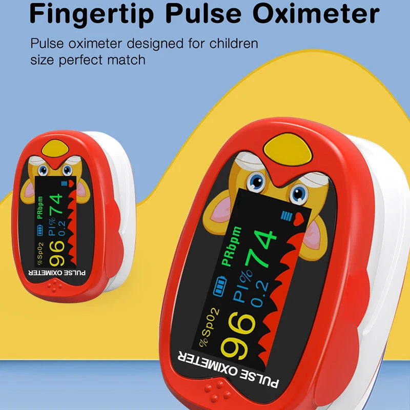 Pediatric Handheld Finger Pulse Oximeter with LED TFT Screen for Monitoring Blood Oxygen Levels in Babies