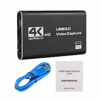 4K 1080P 60FPS HD Video Capture Card for HDTV Camera Recording - USB 3.0 PC Compatible Live Streaming Grabber Recorder