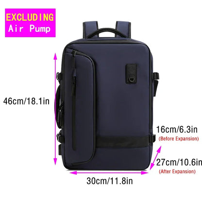 Travel Backpack with Electric Pump, Waterproof Storage, and Laptop Compartment - Expandable Casual Fashion Bag