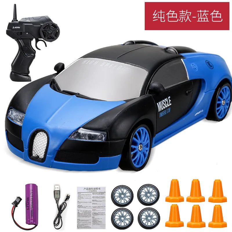 2.4GHz High Speed Drift RC Car 4WD Remote Control AE86 Model GTR Vehicle Racing Car for Children - Christmas Gift