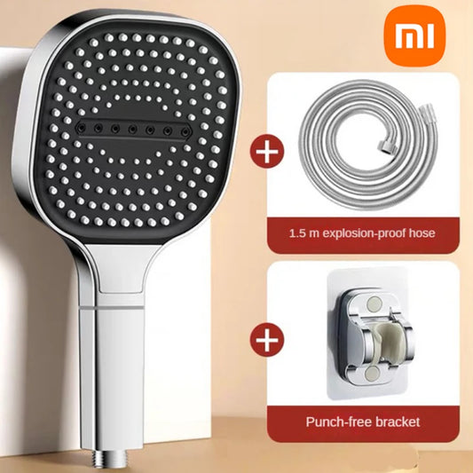 Professional Title: "Xiaomi 13cm Large Panel Shower Head with 3 Adjustable Modes and High Pressure Massage - Includes Filter Element for Bathroom Accessories"