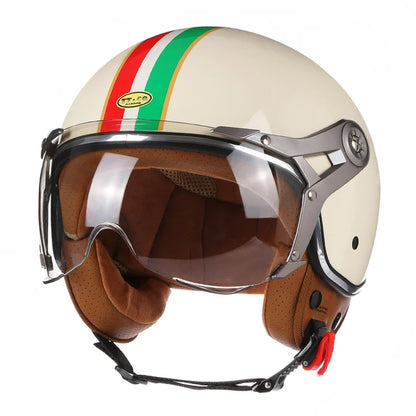 Ride in Style with this Vintage Open Face Motorcycle Helmet for Men and Women! 