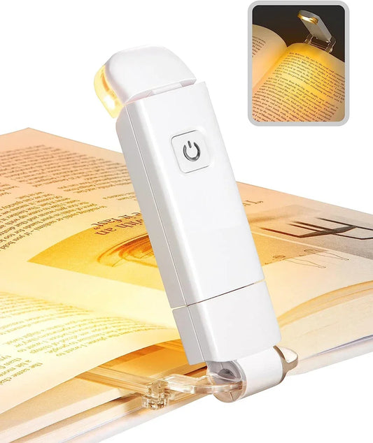 USB Rechargeable LED Book Light with Eye Protection and Portable Clip