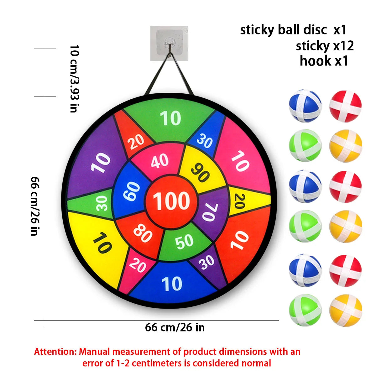 Set of 12 Sticky Ball Dart Discs for Indoor and Outdoor Play - Perfect for Parent-Child Interaction, Birthdays, and Party Games