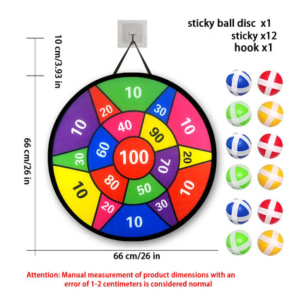 Set of 12 Sticky Ball Dart Discs for Indoor and Outdoor Play - Perfect for Parent-Child Interaction, Birthdays, and Party Games