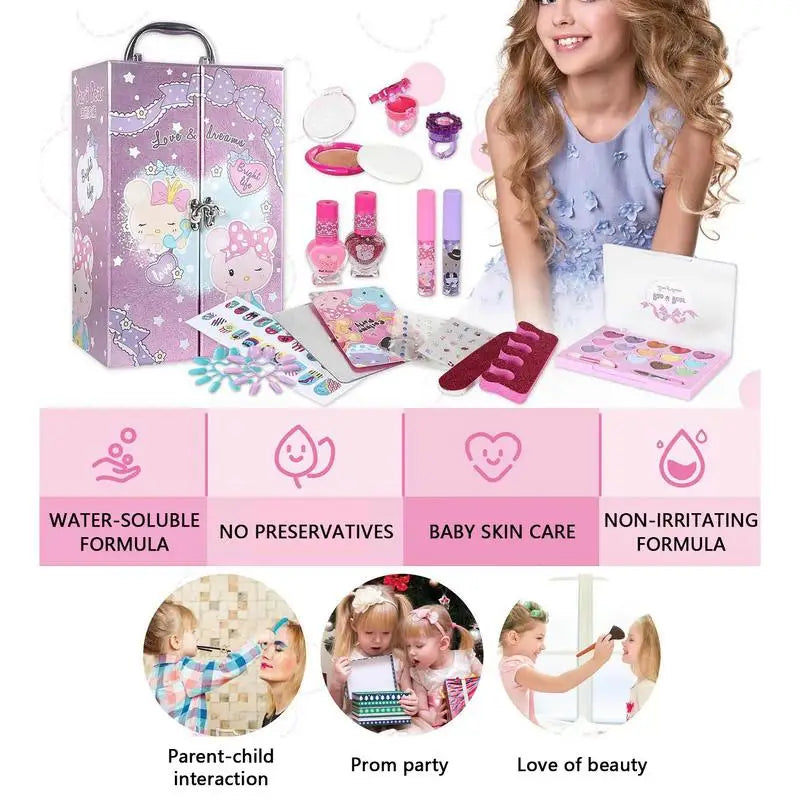 Children's Cosmetic Princess Makeup Set with Safe and Non-Toxic Eye Shadow Palette - Ideal Beauty and Fashion Gift for Girls