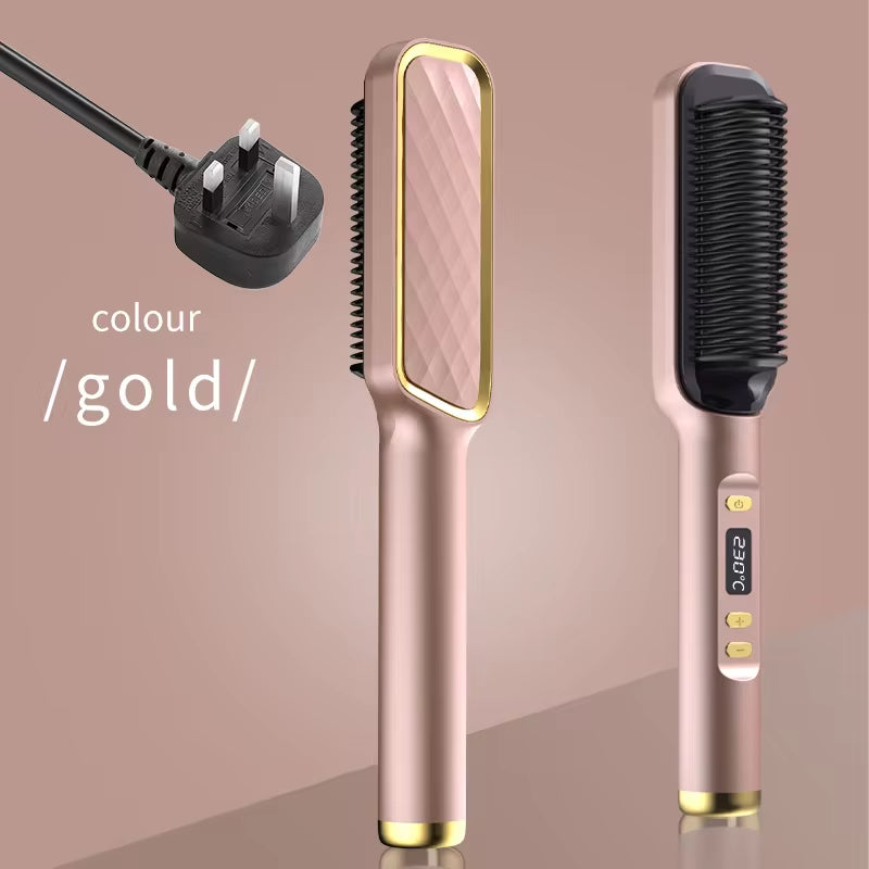 Multifunctional Electric Hot Comb with Negative Ion Technology for Straightening Hair