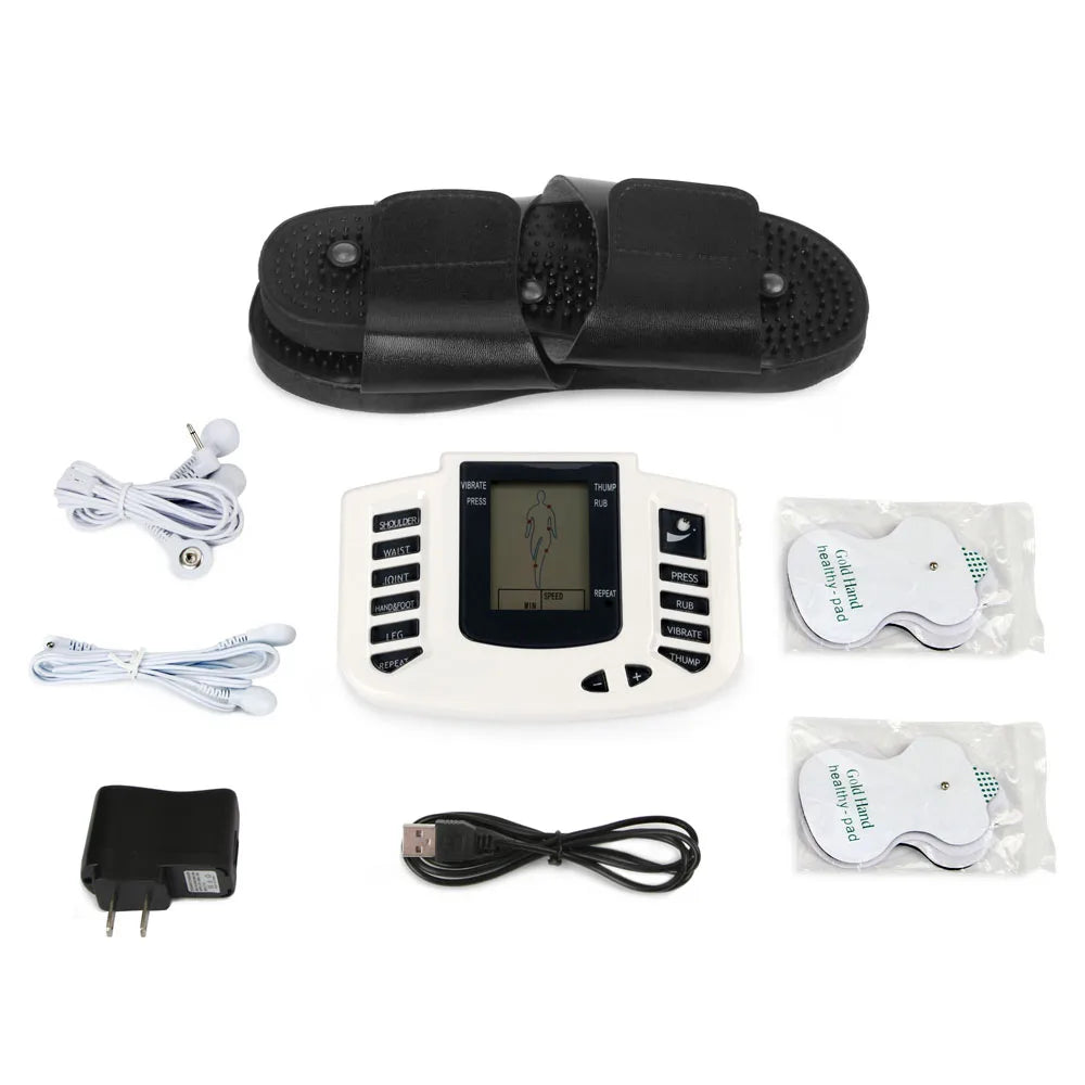 Tens Massage Unit with 16 Pads for Russian Electrical Pulse Acupuncture and Full Body Muscle Therapy