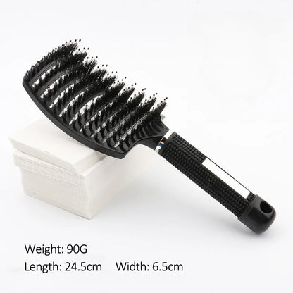 Professional Salon Hairdressing Bristle Scalp Massage Comb for Girls - Wet Curly Detangling Hair Brush for Barber Styling Tools