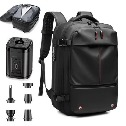 Travel Backpack with Electric Pump, Waterproof Storage, and Laptop Compartment - Expandable Casual Fashion Bag