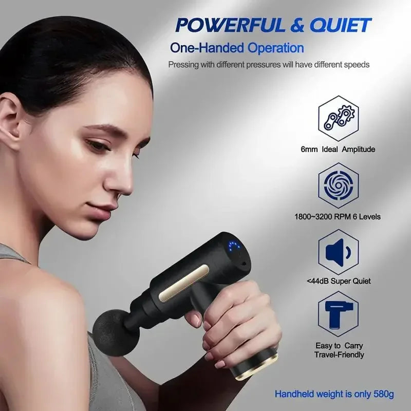 Portable Deep Tissue Mini Massage Gun with Adjustable Speed for Whole Body Massage - Lightweight Neck and Body Massager