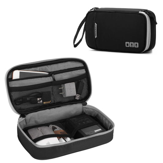 Portable Electronic Accessories Travel Case - Cable Organizer Bag for iPad, Cables, Power Bank, USB Flash Drive, Charger