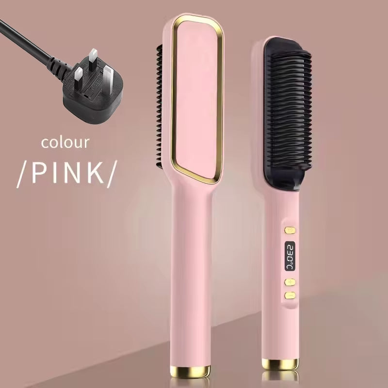 Multifunctional Electric Hot Comb with Negative Ion Technology for Straightening Hair