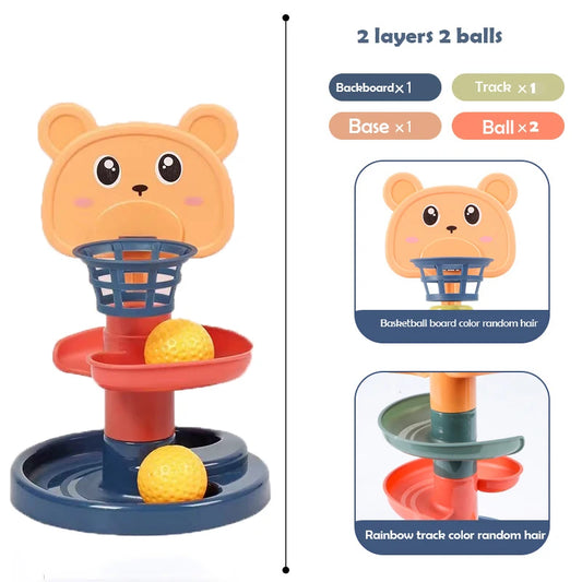 Multi-Layered Rolling Ball Tower Educational Toy for Babies and Kids