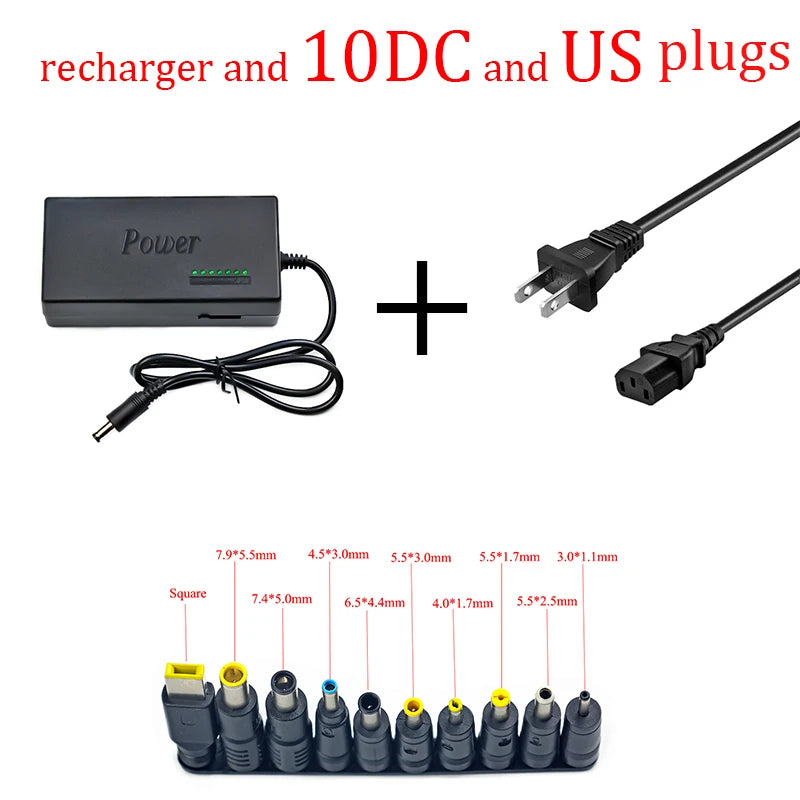 Universal Portable AC Laptop Power Adapter - 96W, 12V-24V, 4.5A - Compatible with Dell, Toshiba, HP, Asus, Acer, Sony, Lenovo