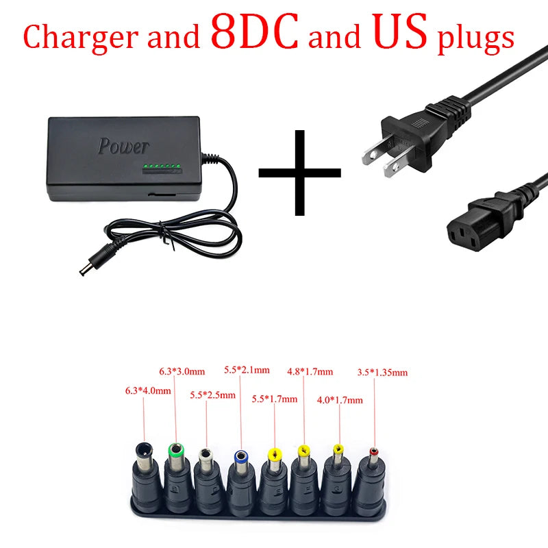 Universal Portable AC Laptop Power Adapter - 96W, 12V-24V, 4.5A - Compatible with Dell, Toshiba, HP, Asus, Acer, Sony, Lenovo