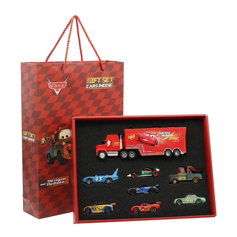 Disney Pixar Cars Metal Diecast Lightning Mcqueen and Jackson Uncle Truck Toy Set - 8/13/15 Pieces - Ideal for Boy's Birthday Gift