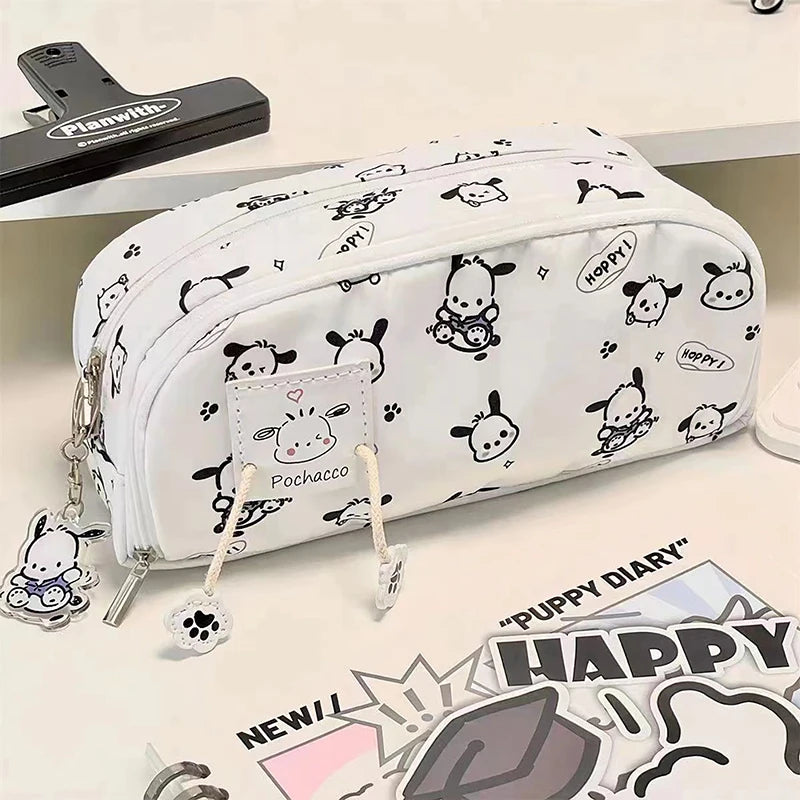 Multifunctional Large Capacity Cartoon Pencil Case with Cute Pochacco Kt Cat Printed Pattern