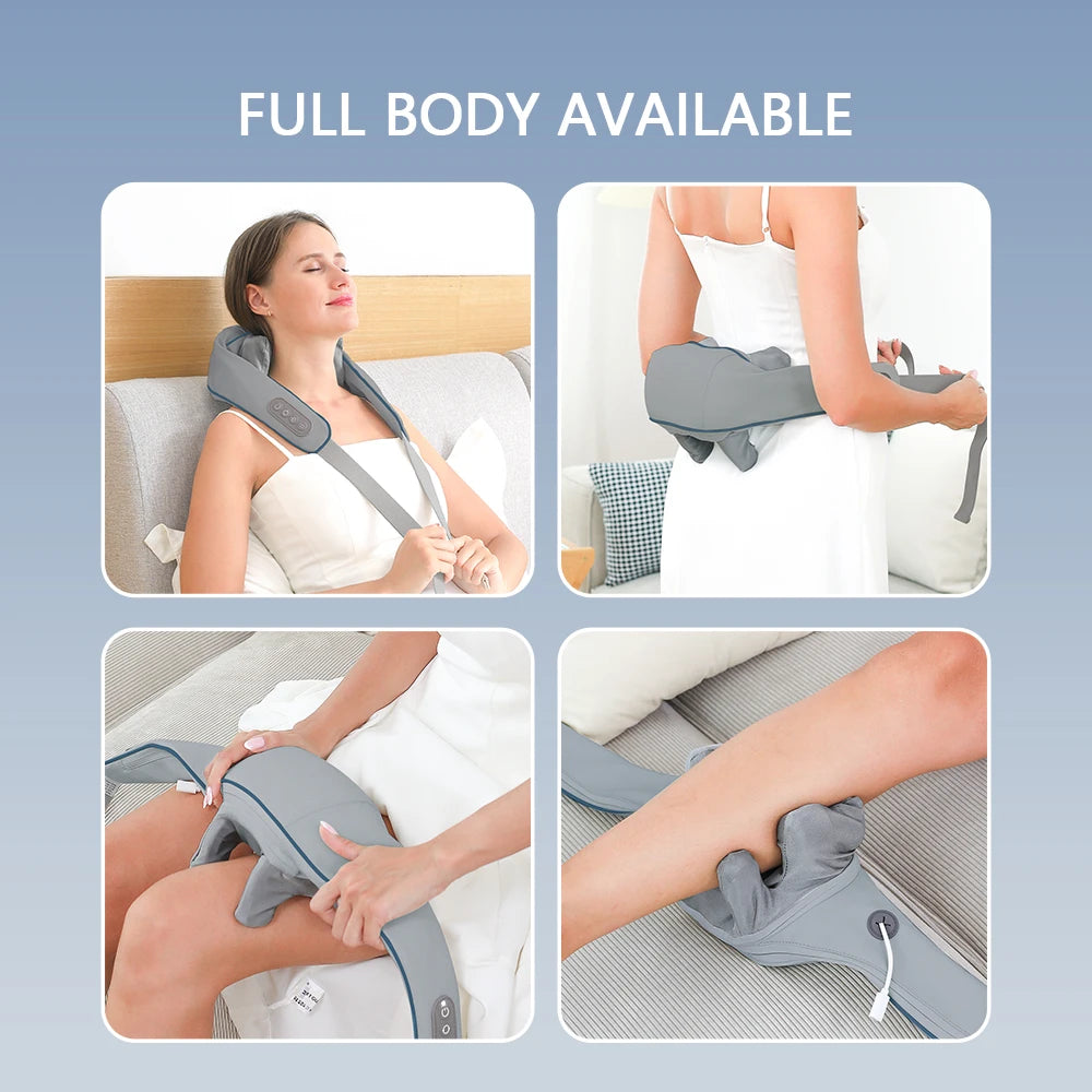 Wireless Neck and Back Massager with Shoulder Kneading Massage for Neck Cervical Relaxation