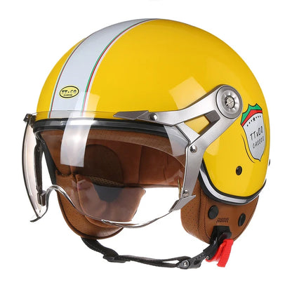 Ride in Style with this Vintage Open Face Motorcycle Helmet for Men and Women! 