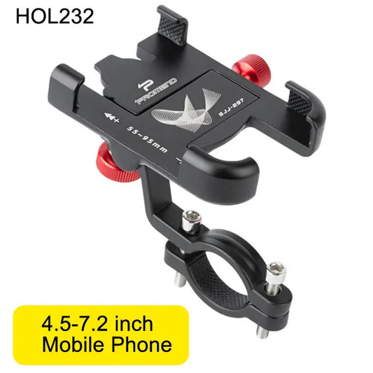 Bike Phone Mount Stand - 360° Rotatable Aluminum Holder with Adjustable Non-Slip Cycling Bracket