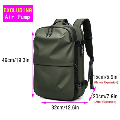 Travel Backpack with Electric Pump, Waterproof Storage, and Laptop Compartment - Expandable Casual Fashion Bag