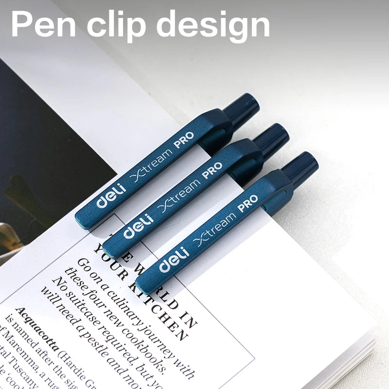 12-Piece Ballpoint and Gel Pen Set with Fine Point 0.35mm, 0.5mm, and 0.7mm, Black and Blue Ink Refills for School and Office Supplies