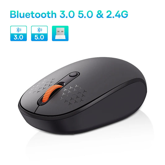 Wireless Bluetooth Mouse with Silent 1600DPI and Nano Receiver for PC, Macbook, Tablet, Laptop