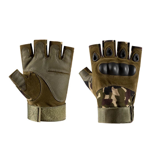 Men's Tactical Half Finger Gloves for Paintball, Airsoft, and Combat - Anti-Skid Protection for Cycling and Outdoor Activities