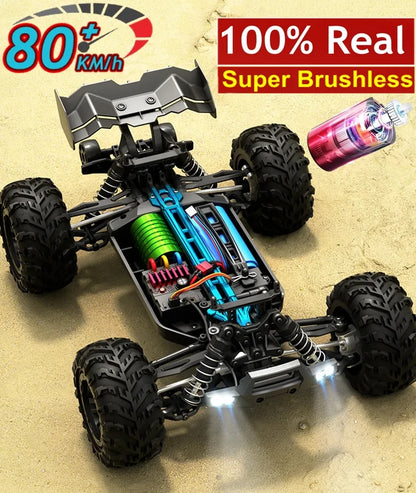 1:16 Scale High Speed RC Car for Off-Road Racing with Brushless Motor, Remote Control, and Drift Capabilities