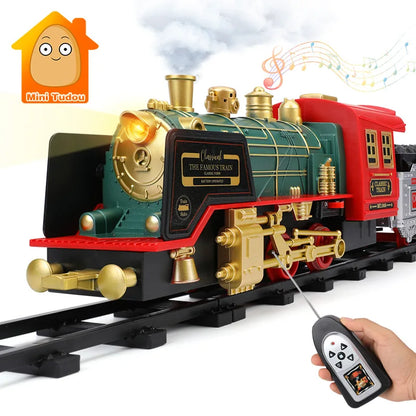 Classical Simulation Electric Railway Set with Remote Control - Educational Toy for Children