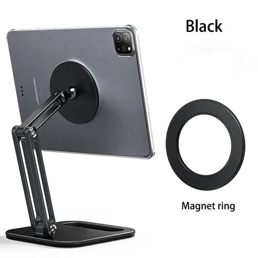 Metal Magnetic Tablet Stand Holder for iPad Air Pro 12 Mini, Xiaomi, Samsung - Foldable Support Stand with Accessories