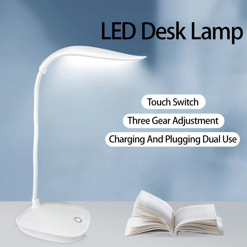 Portable LED Desk Lamp with USB Charging and Touch Dimming - Ideal for Reading, Learning, and Eye Protection in Room or Office