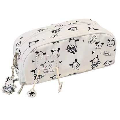 Multifunctional Large Capacity Cartoon Pencil Case with Cute Pochacco Kt Cat Printed Pattern