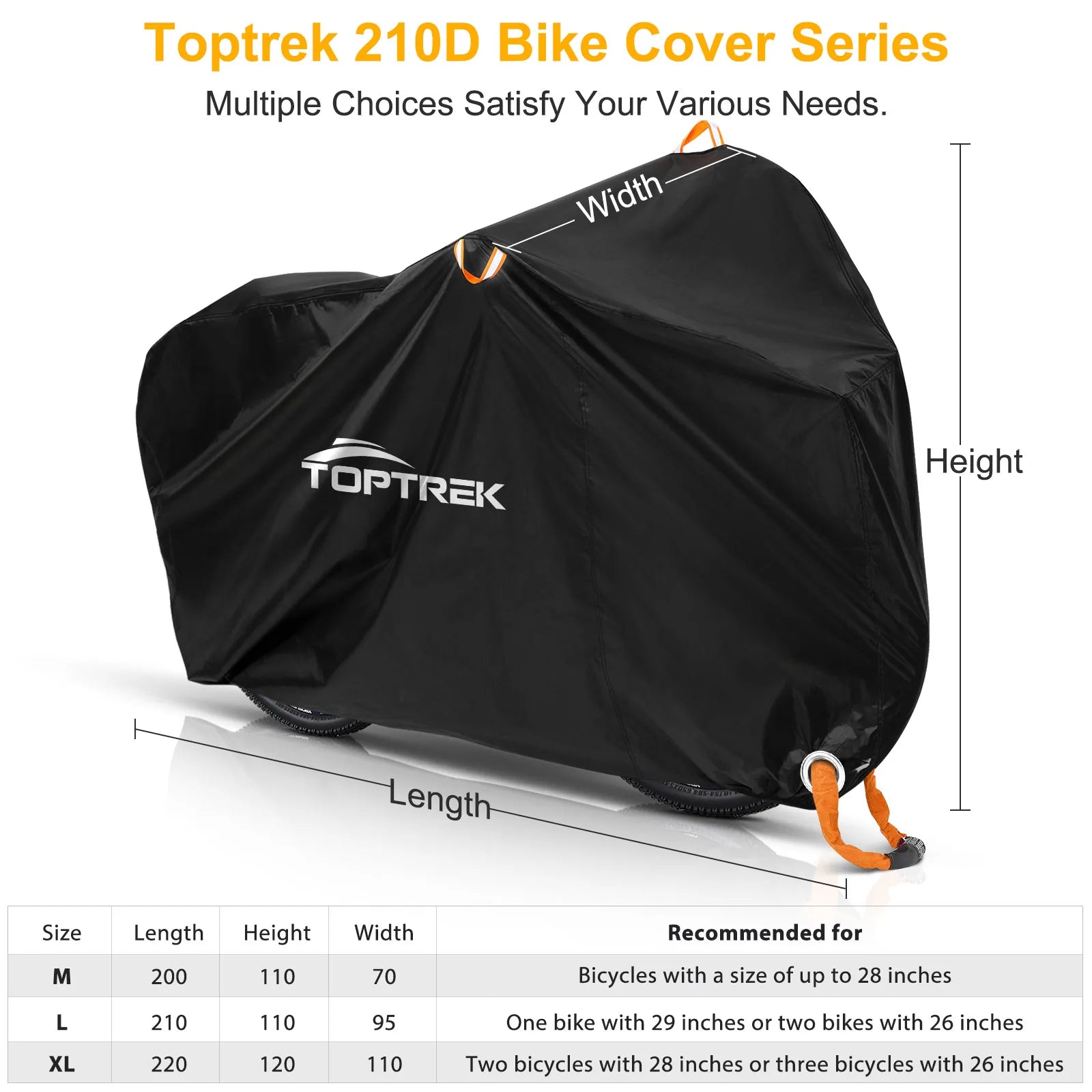 Premium 210T Bicycle Cover - All-Weather Waterproof Protector for Rain, Snow, and Dust