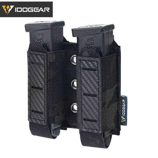 Tactical Mag Pouch 9Mm Double Mag Carrier Carbon Fiber MOLLE Pouch Camo 3590