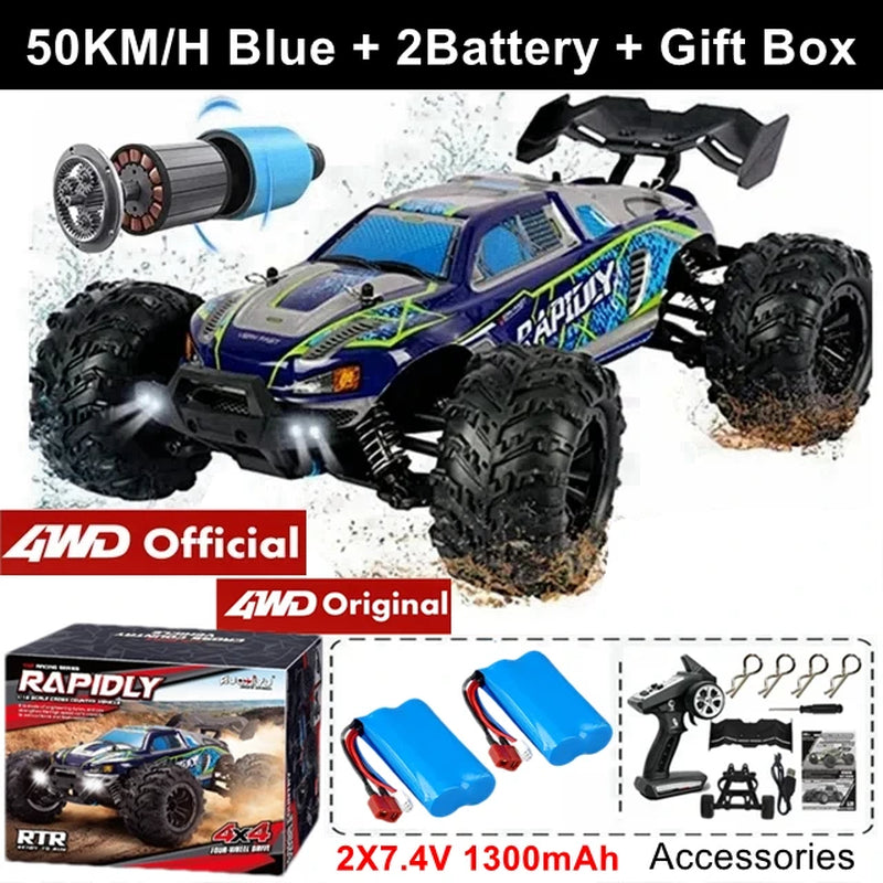 1:16 Scale High Speed RC Car for Off-Road Racing with Brushless Motor, Remote Control, and Drift Capabilities