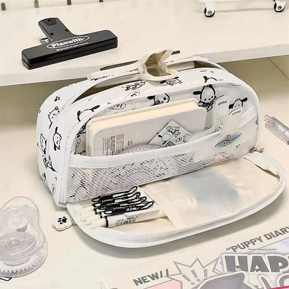 Multifunctional Large Capacity Cartoon Pencil Case with Cute Pochacco Kt Cat Printed Pattern